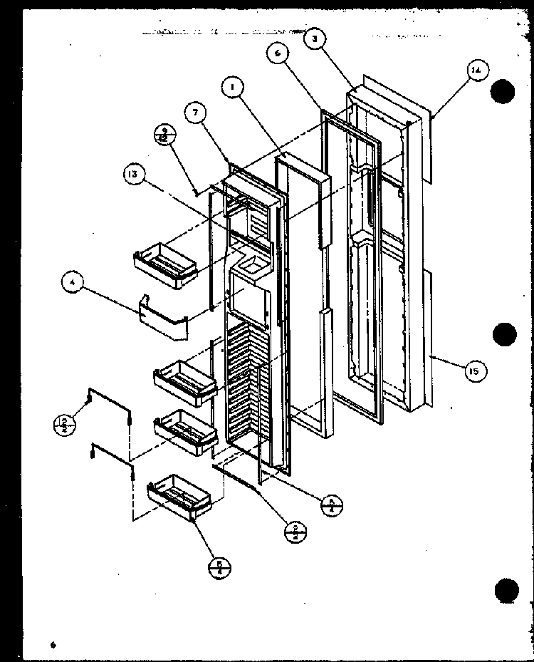 Freezer Door Diagram and Parts List for SZD27KPL-P1101206WL  Amana Refrigerator