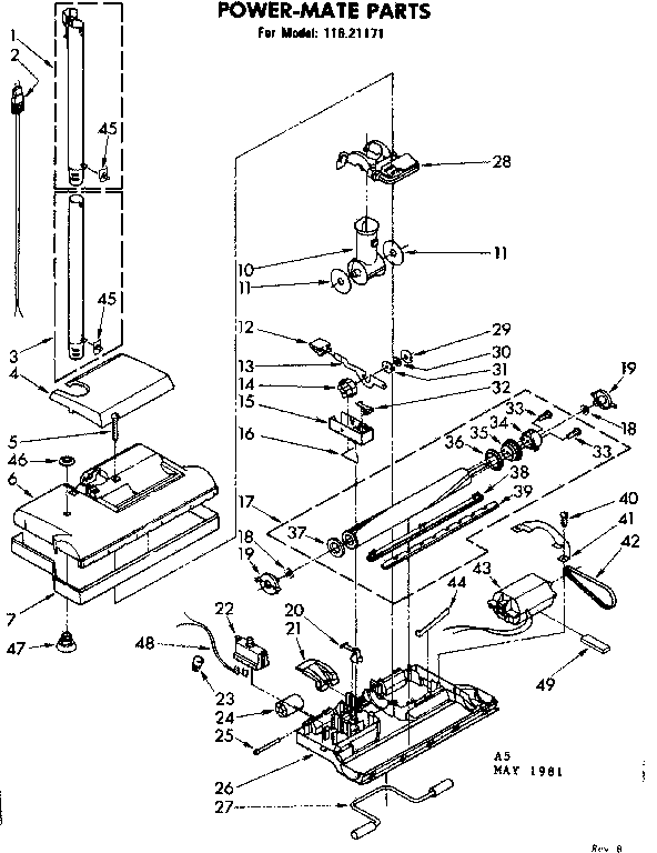 Powermate Parts Diagram and Parts List for 11621171  Kenmore Filters & Accessories