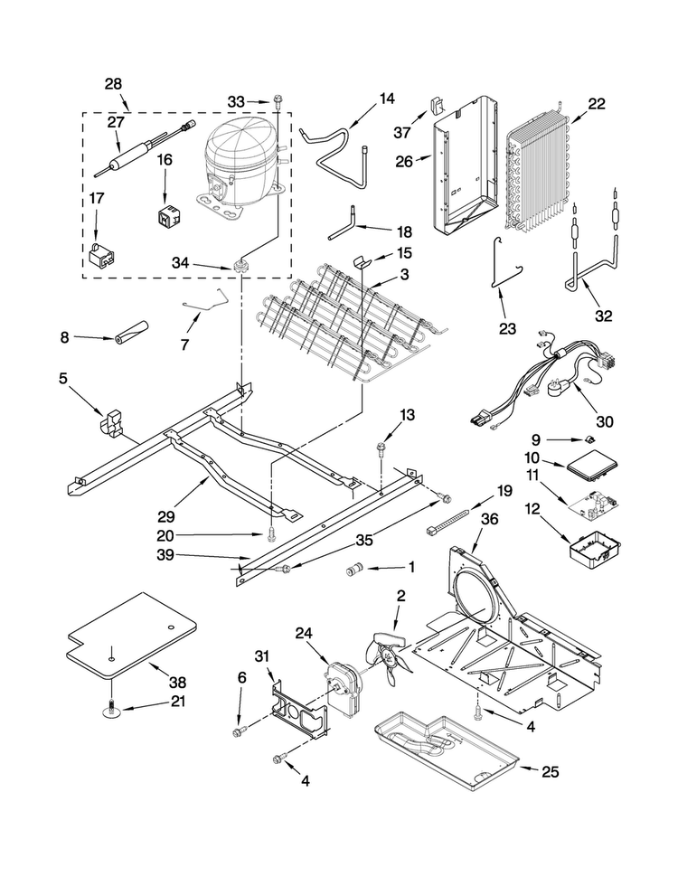 Unit Parts Diagram and Parts List for MSD2274VEM01  Maytag Refrigerator