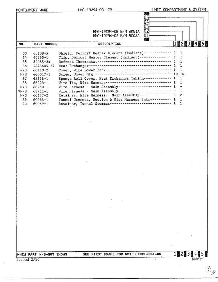 Unit Compartment And System Page 3 Diagram and Parts List for 19294A  Admiral Refrigerator