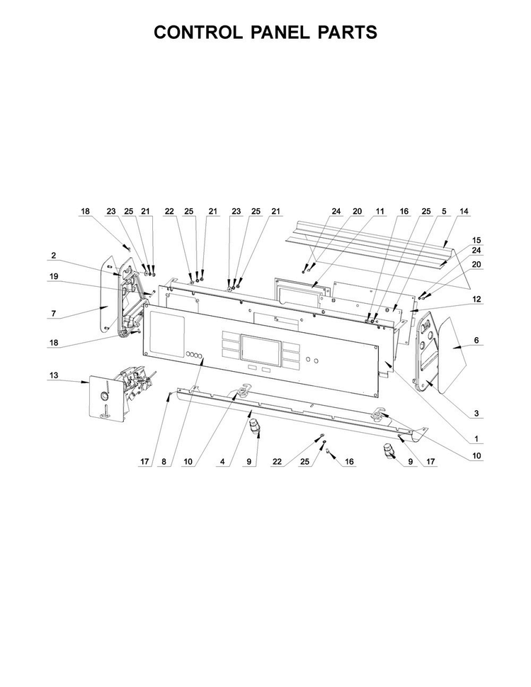 Control Panel Parts Diagram and Parts List for MXS55PDATS  Maytag Washer