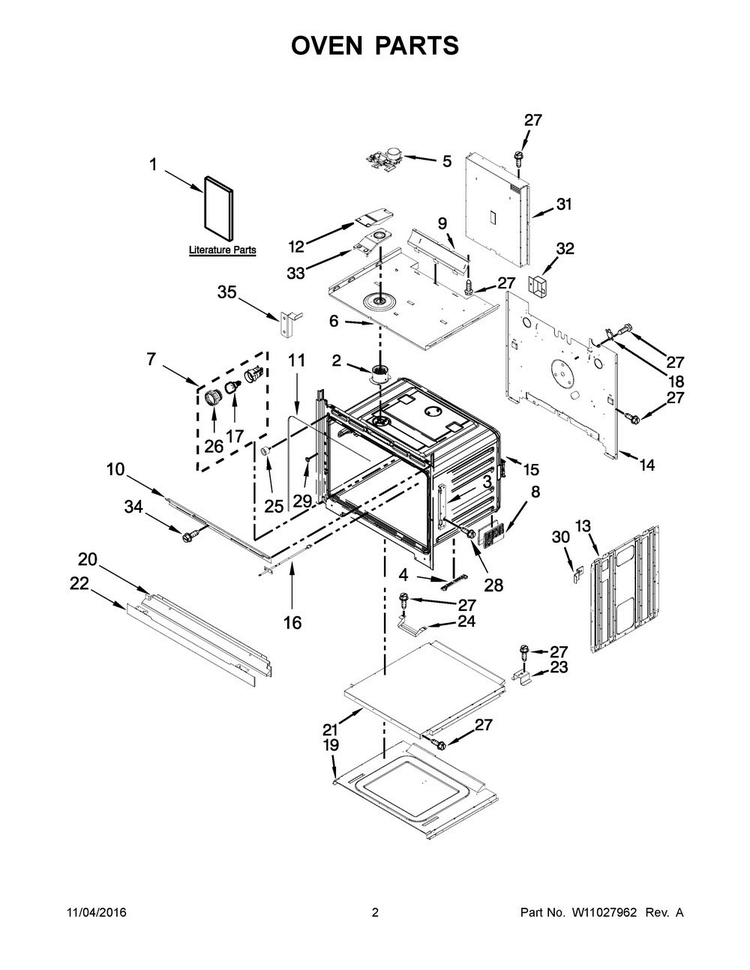 Oven Parts Diagram and Parts List for AWO6317SFB01  Amana Wall Oven