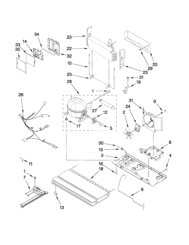 Unit Parts Diagram and Parts List for JFC2089WEP3  Jenn-Air Refrigerator