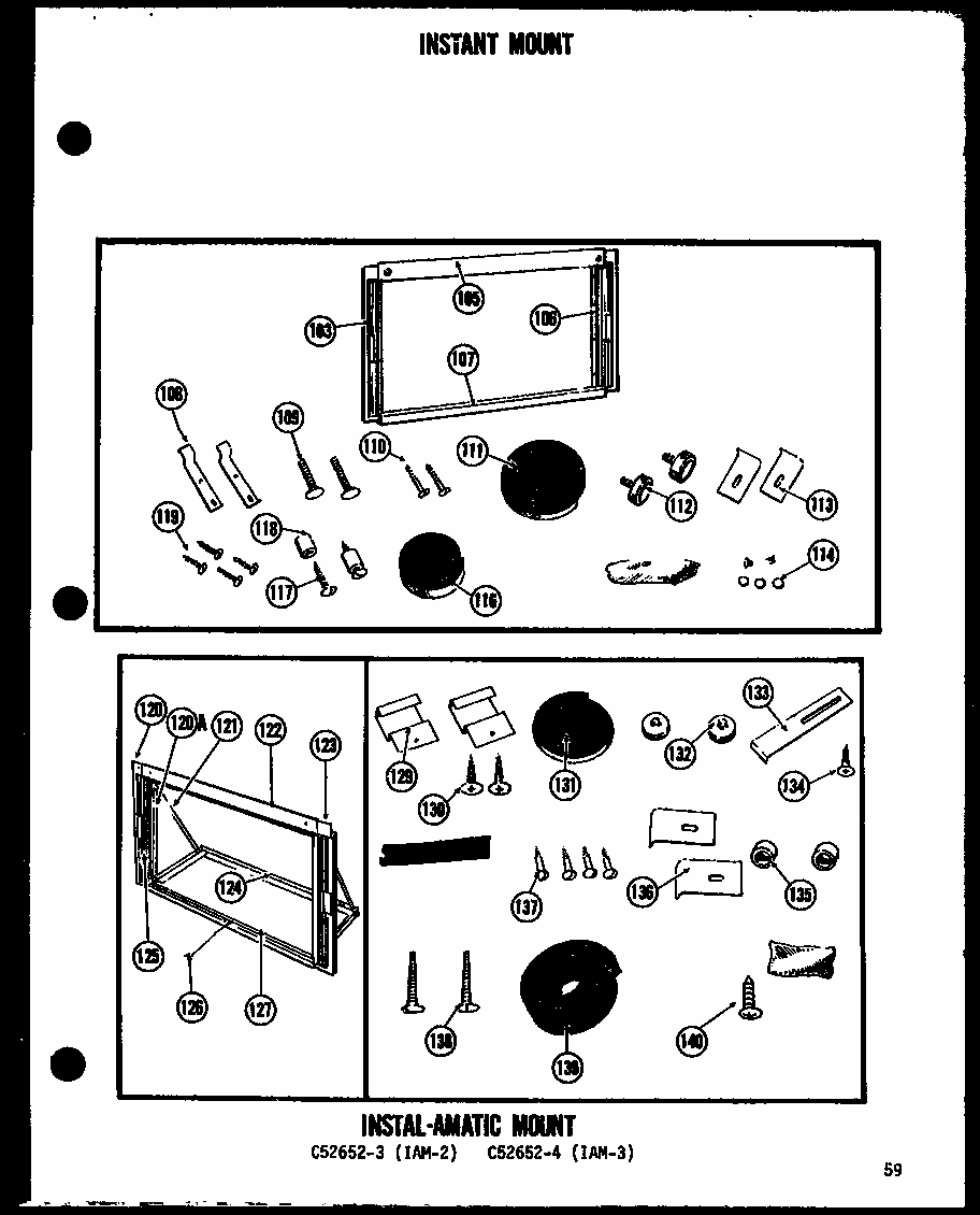 Instant Mount Diagram and Parts List for 11-2JM P54336-36R Amana Air Conditioner