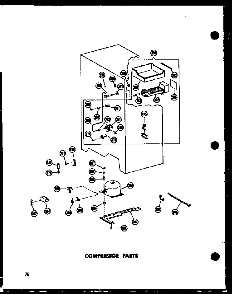 Compressor Parts Diagram and Parts List for SRN22N-C-P60230-64WC  Amana Refrigerator