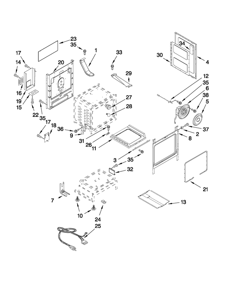 Chassis Parts Diagram and Parts List for MGRH865QDS0  Maytag Range