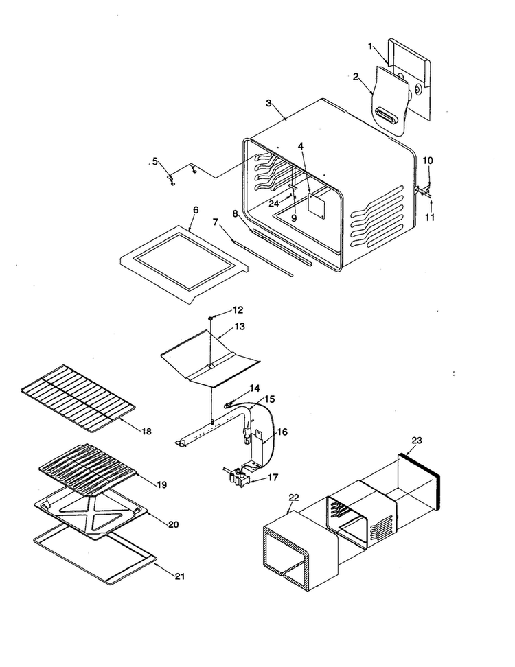 Cavity Diagram and Parts List for ARO3100W-P1143358NW  Amana Range