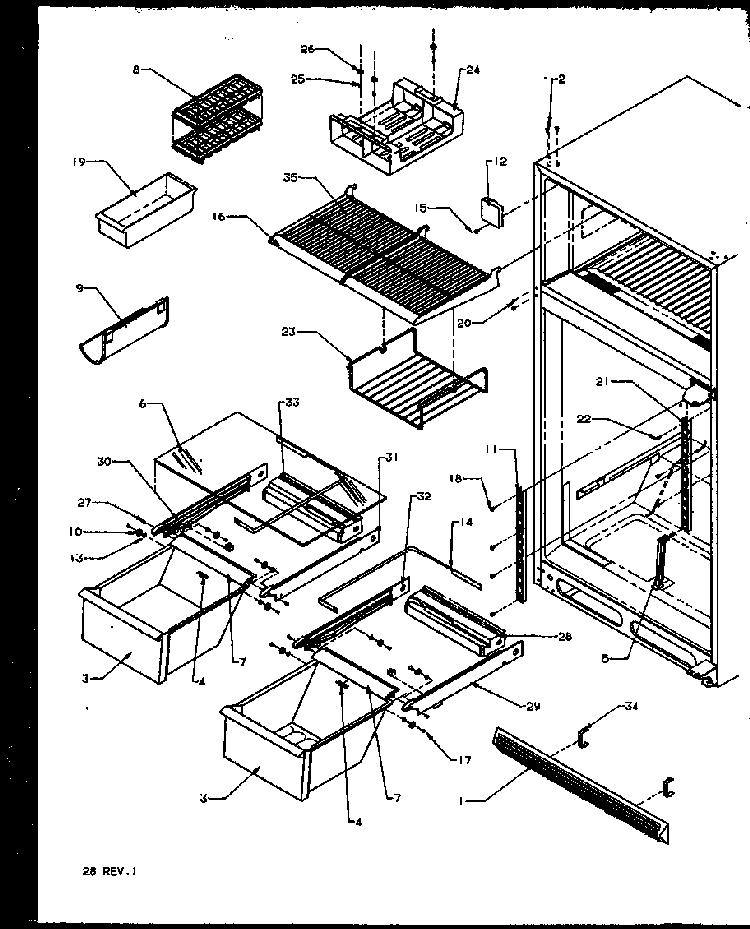 Section 13 Diagram and Parts List for TS18R2G-P1158311WG  Amana Refrigerator