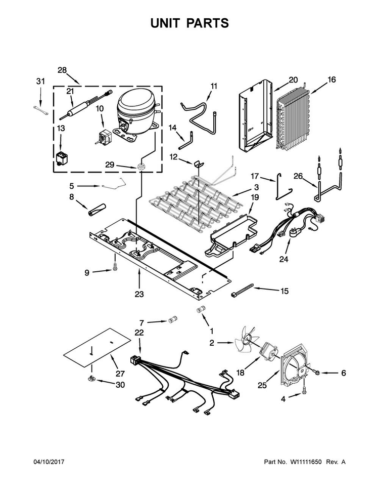 Unit Parts Diagram and Parts List for MSC21C6MEZ00  Maytag Refrigerator