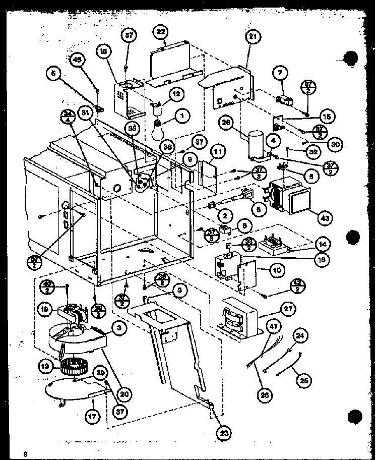 Blower/wiring Harness Diagram and Parts List for CRS60 P77075-3M Amana Microwave