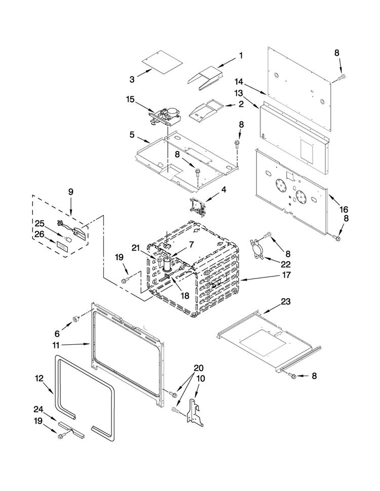 Oven Parts Diagram and Parts List for YJDRP536WP00  Jenn-Air Range