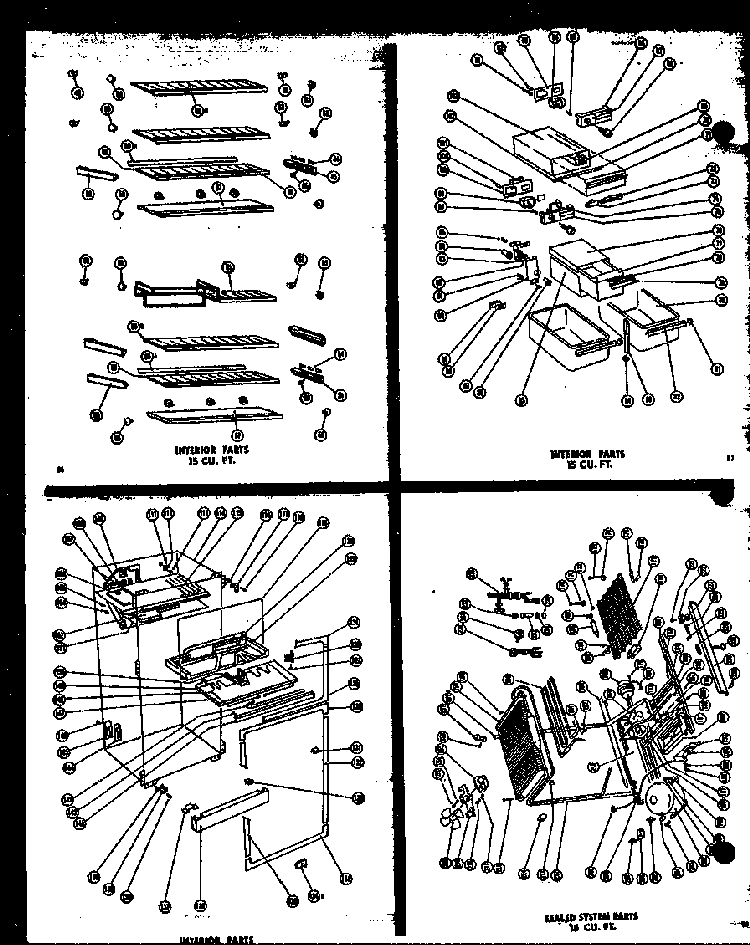 Interior Parts 15 Cu. Ft. Diagram and Parts List for T15G-C-P60100-2WC  Amana Refrigerator