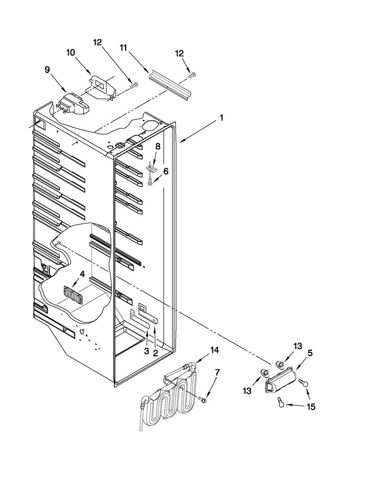 Refrigerator Liner Parts Diagram and Parts List for MSD2542VES04  Maytag Refrigerator