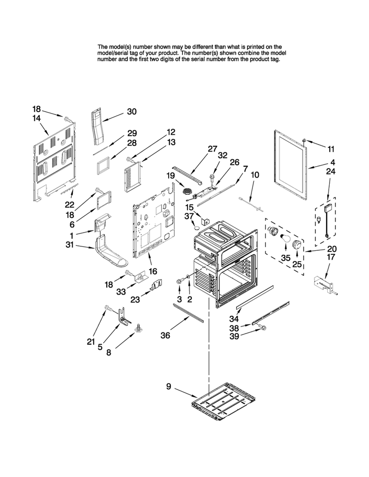 Chassis Parts Diagram and Parts List for MER6775BCS17  Maytag Range