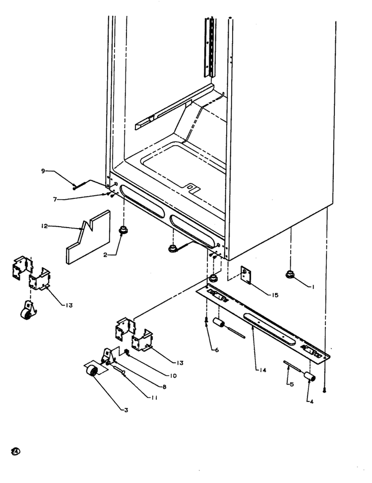 Cabinet Bottom Diagram and Parts List for TC18A3-P1181812W  Amana Refrigerator