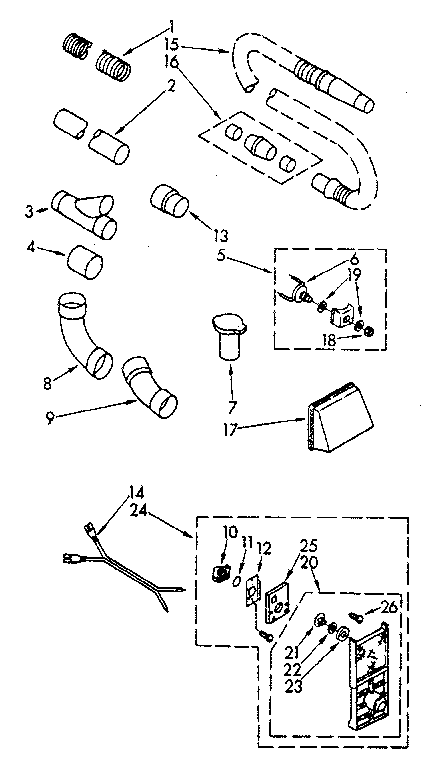 Installations Parts Diagram and Parts List for 11640270  Kenmore Central Vacuum