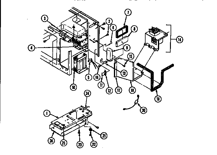 Internal Controls-upper Diagram and Parts List for WM2720B M167B Jenn-Air Wall Oven