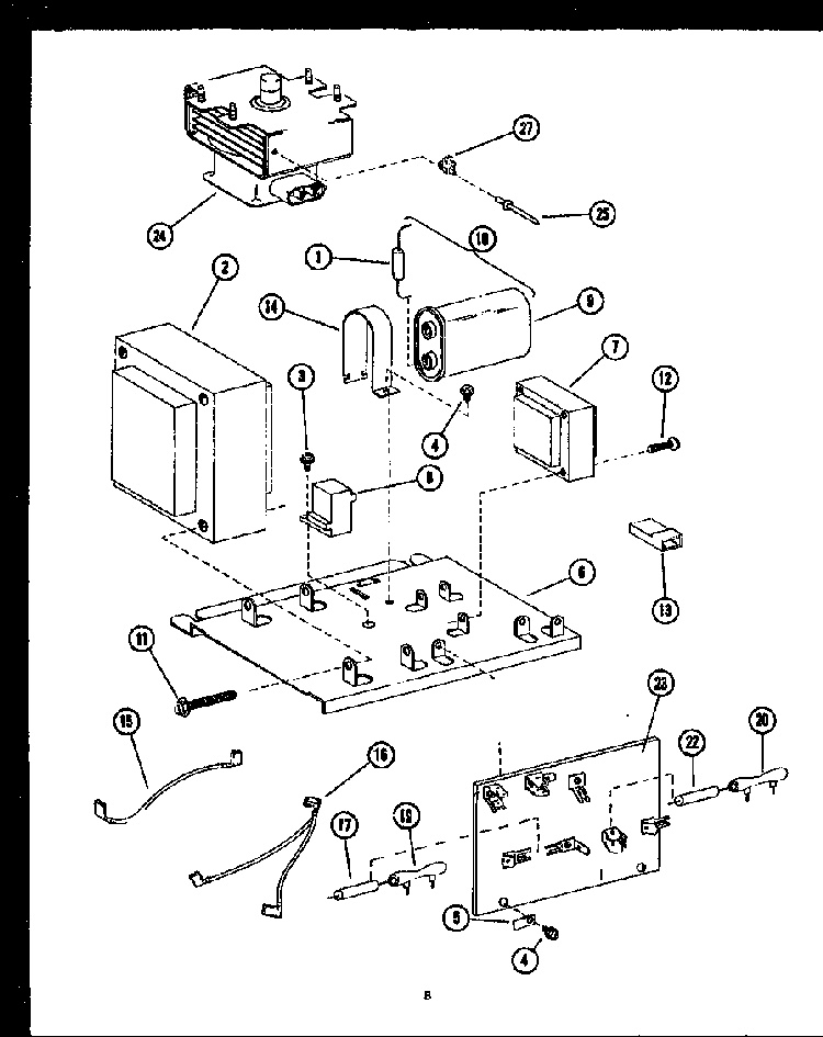 Transformer/magnetron Diagram and Parts List for MPP228-10-0L  Caloric Microwave
