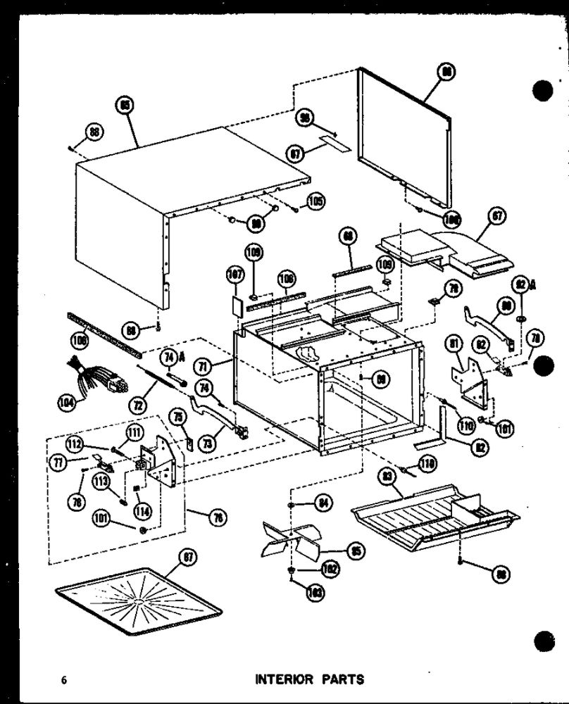 Cabinet Parts Diagram and Parts List for RR-7 P73245-1M Amana Microwave