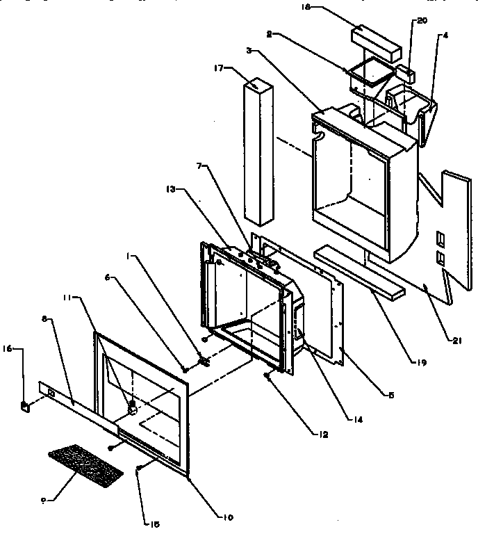 Ice And Water Cavity Diagram and Parts List for SXD25A-P1162436W  Amana Refrigerator
