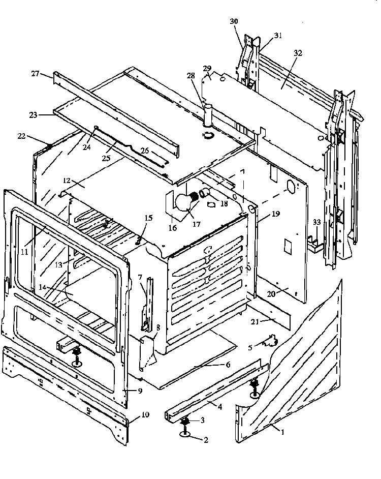 Cabinet Section Diagram and Parts List for CARR589W P1142453NW Amana Range