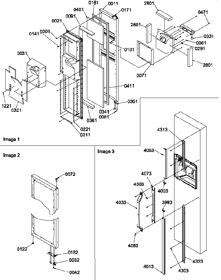 Freezer Door Diagram and Parts List for SRD327S3W-P1307105WW  Amana Refrigerator