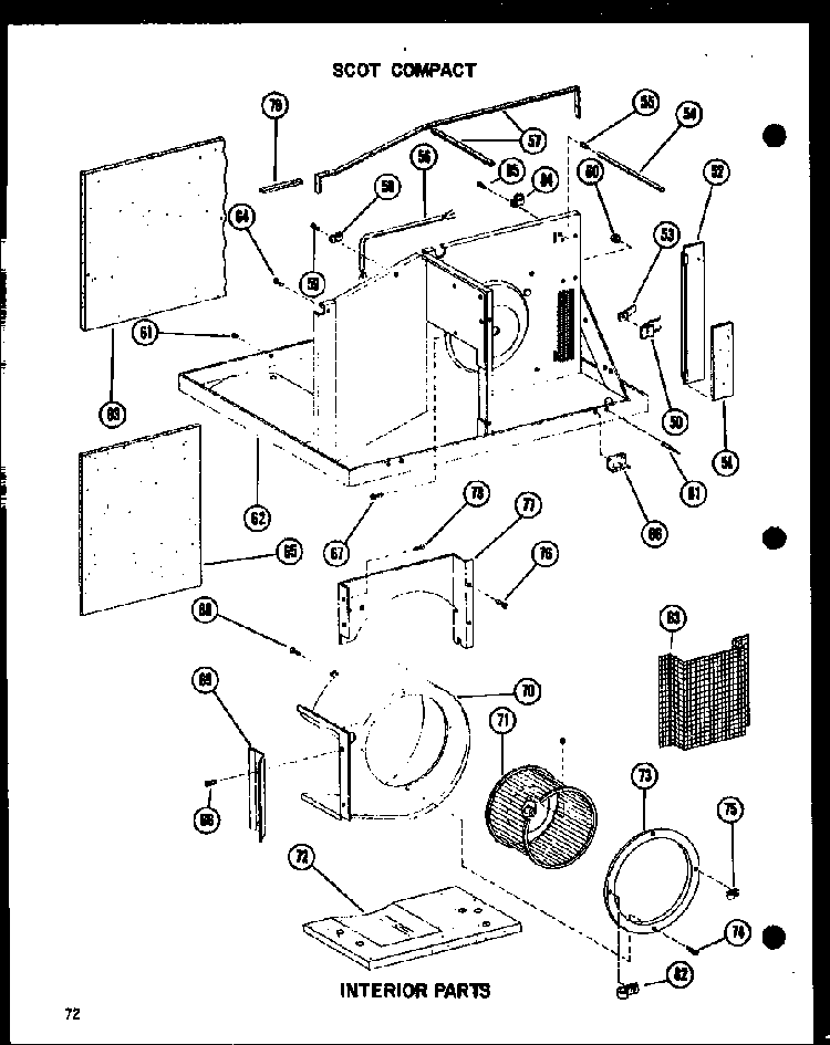 Interior Parts Diagram and Parts List for 10-2NM P54974-2R Amana Air Conditioner