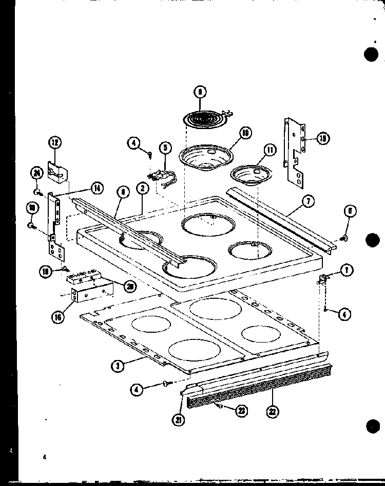 Cooktop Diagram and Parts List for ARR303-P85235-6S  Amana Range