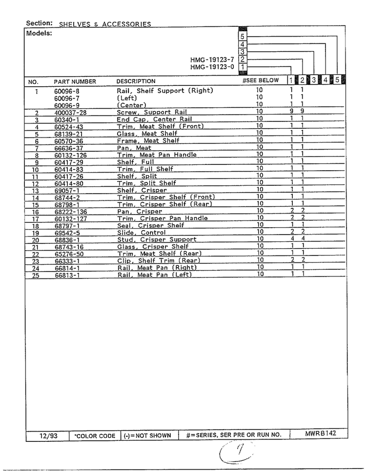 Shelves And Accessories Page 2 Diagram and Parts List for 19123-0  Admiral Refrigerator