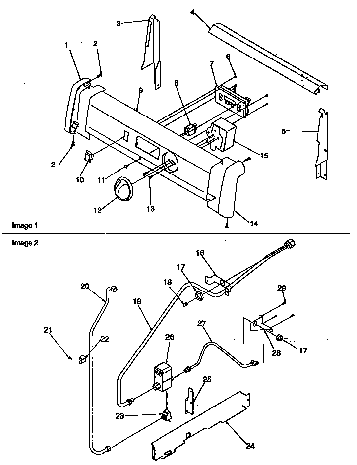 Backguard And Gas Supply Diagram and Parts List for ARG7200L-P1143316NL  Amana Range
