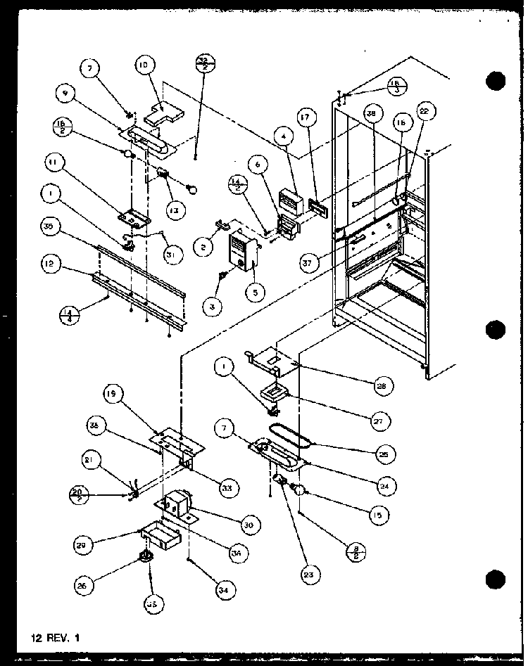 Control And Lamps Diagram and Parts List for BZ22QL-P1153001WL  Amana Refrigerator