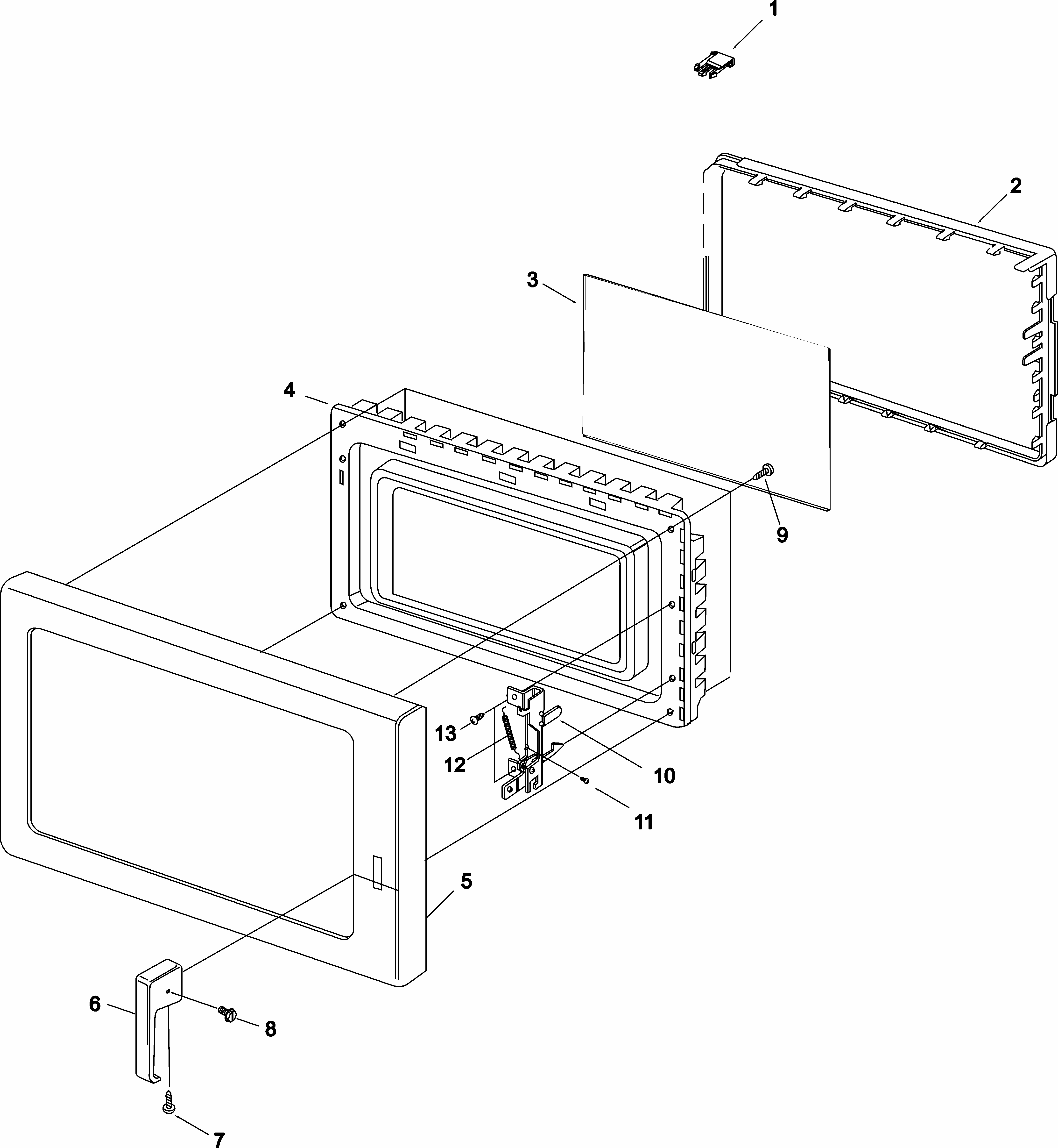Door Diagram and Parts List for URCS511A-P1330226M  Amana Microwave