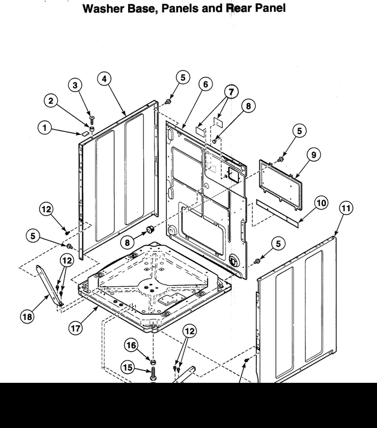 Panels Assy Diagram and Parts List for LTSA9AQN1180  Speed Queen Washer Dryer Combo