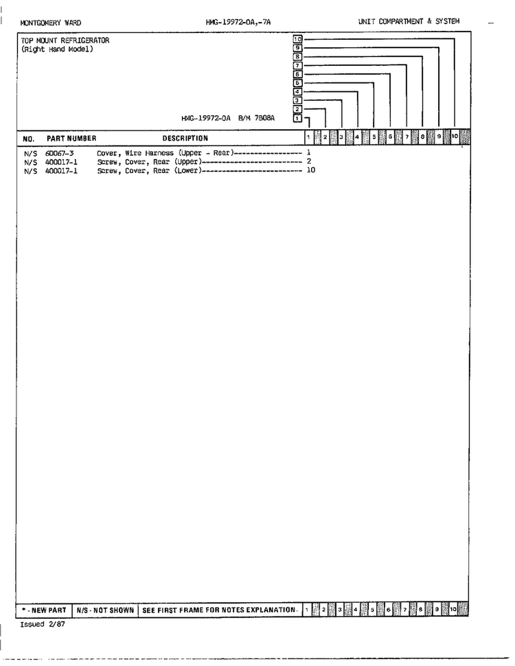 Unit Compartment And System Page 3 Diagram and Parts List for 19972A  Admiral Refrigerator