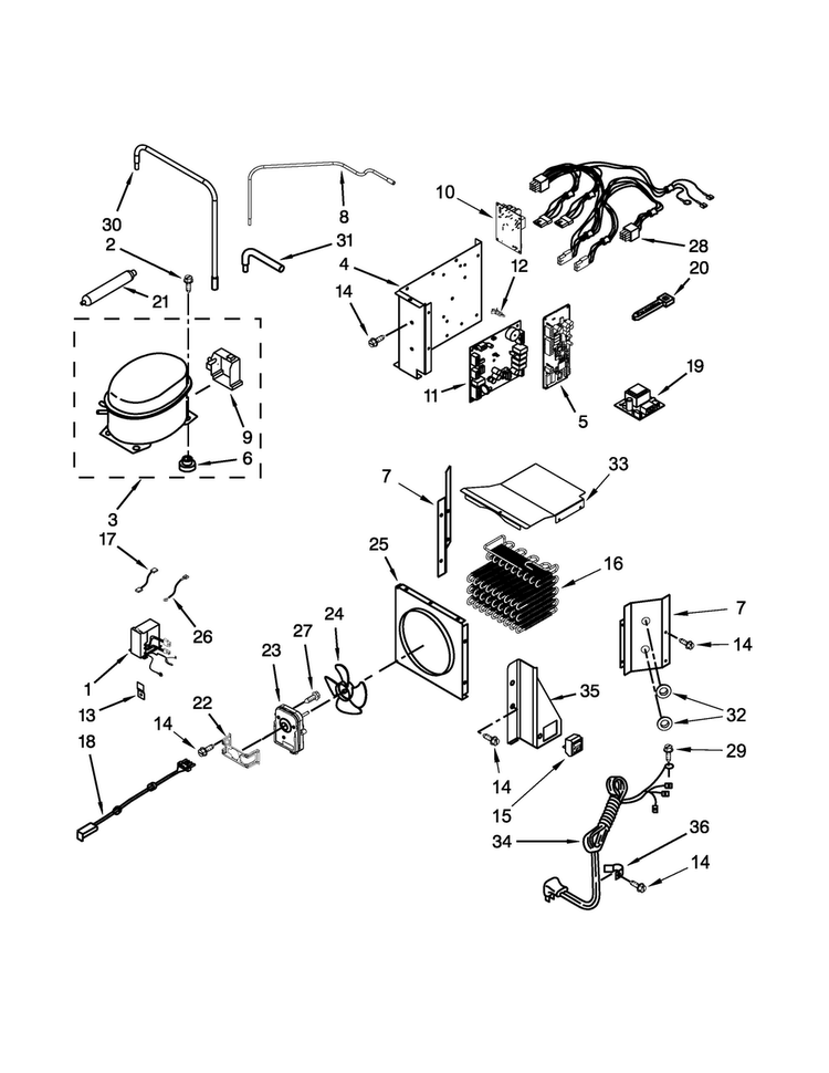 Upper Unit Parts Diagram and Parts List for JS48SEDUDW20  Jenn-Air Refrigerator