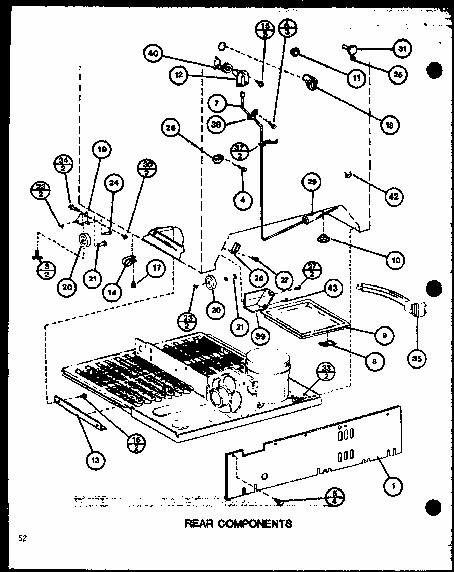 Rear Components (tm20j/p7739008w) (tr20j/p7739009w) (tc20j/p7739010w) Diagram and Parts List for TM20J-P7739008W  Amana Refrigerator