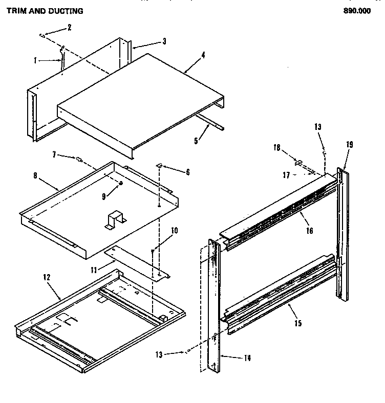 02 - TRIM AND DUCTING Diagram and Parts List for 890000  Maytag Microwave