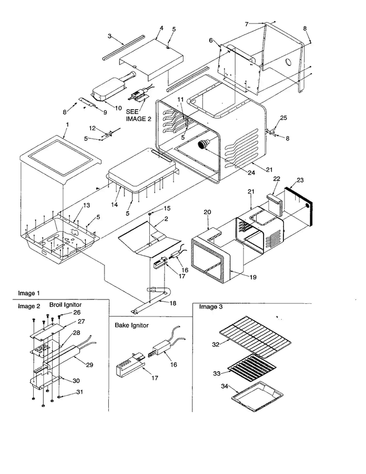 Cavity Diagram and Parts List for ARG7800E-P1143355NE  Amana Range