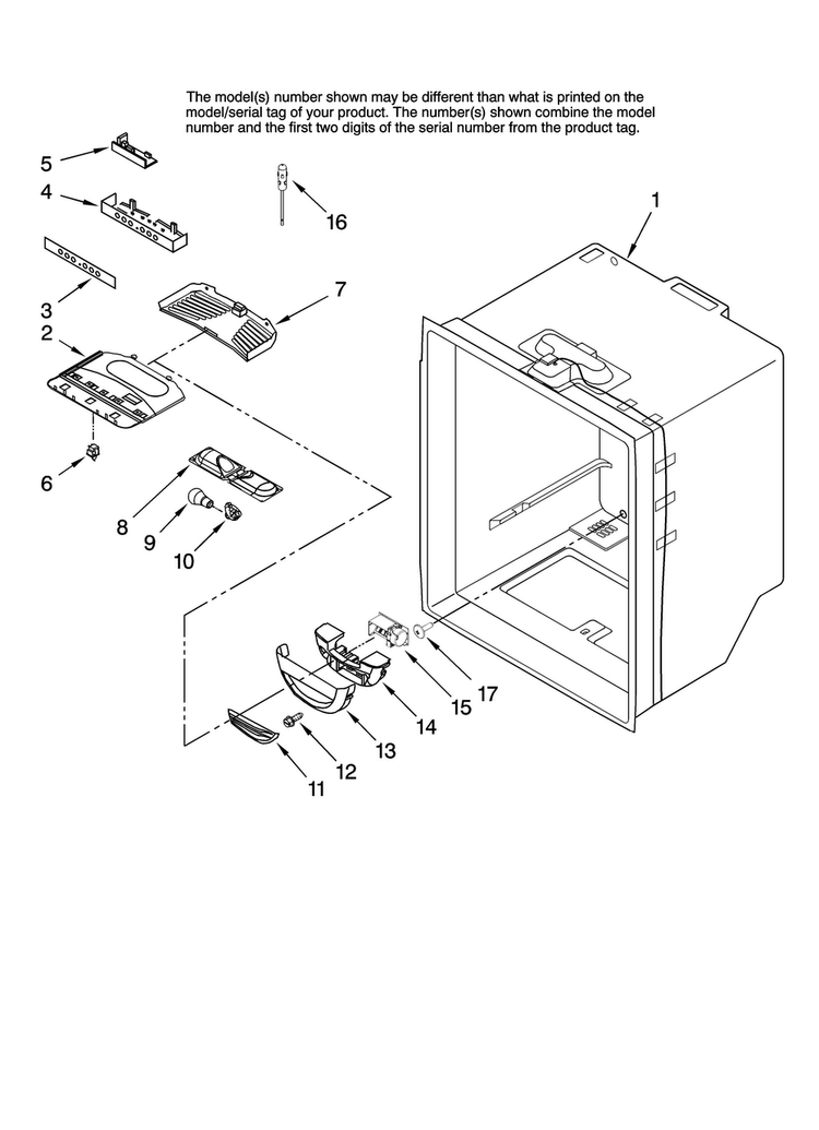 Refrigerator Liner Parts Diagram and Parts List for ABB2222FED10  Amana Refrigerator
