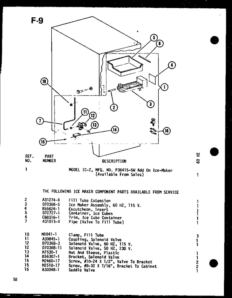 Compressors Parts Diagram and Parts List for TL20F-P75288-15W  Amana Refrigerator