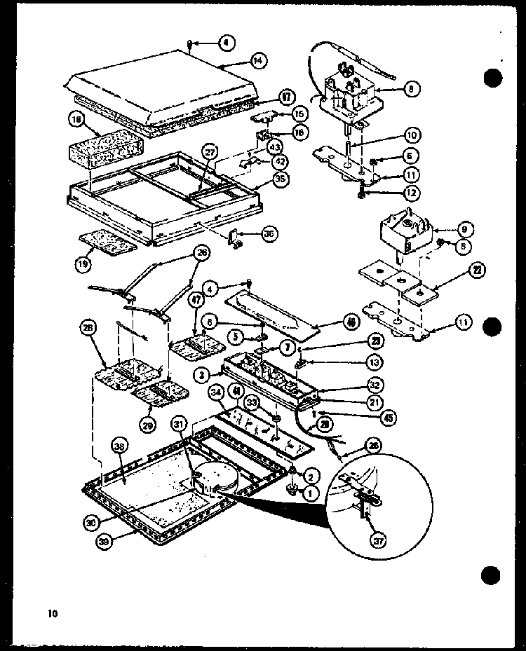 Section 4 Diagram and Parts List for AKG-20S-P85124-5S  Amana Cooktop