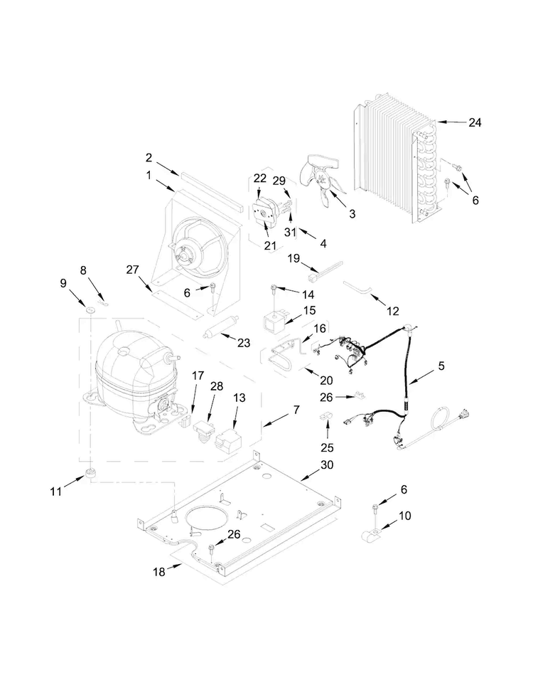Unit Parts Diagram and Parts List for JIM158XYRS1  Jenn-Air Ice Maker
