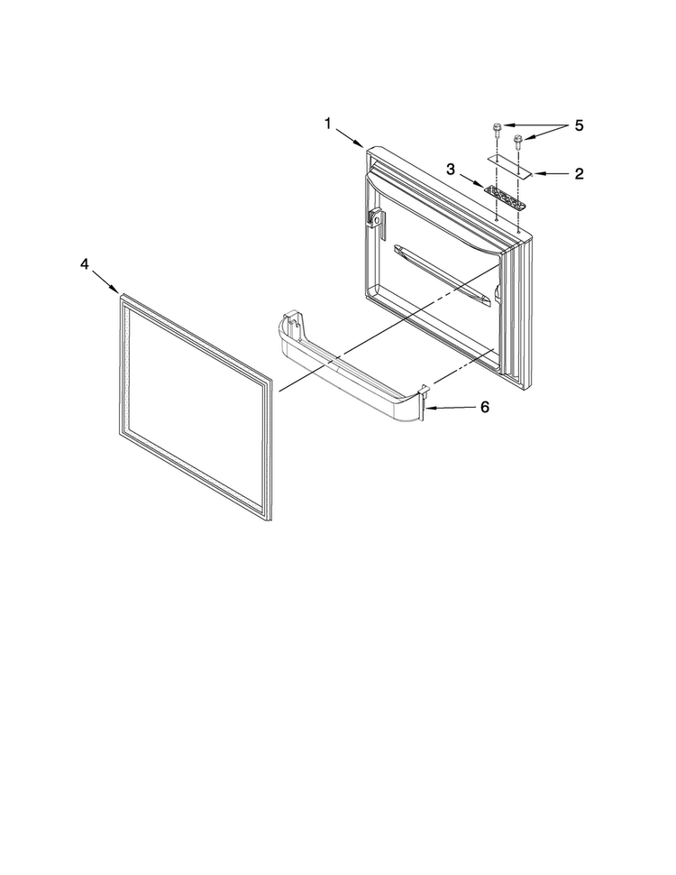 Freezer Door Parts Diagram and Parts List for ABL192ZWES1  Amana Refrigerator