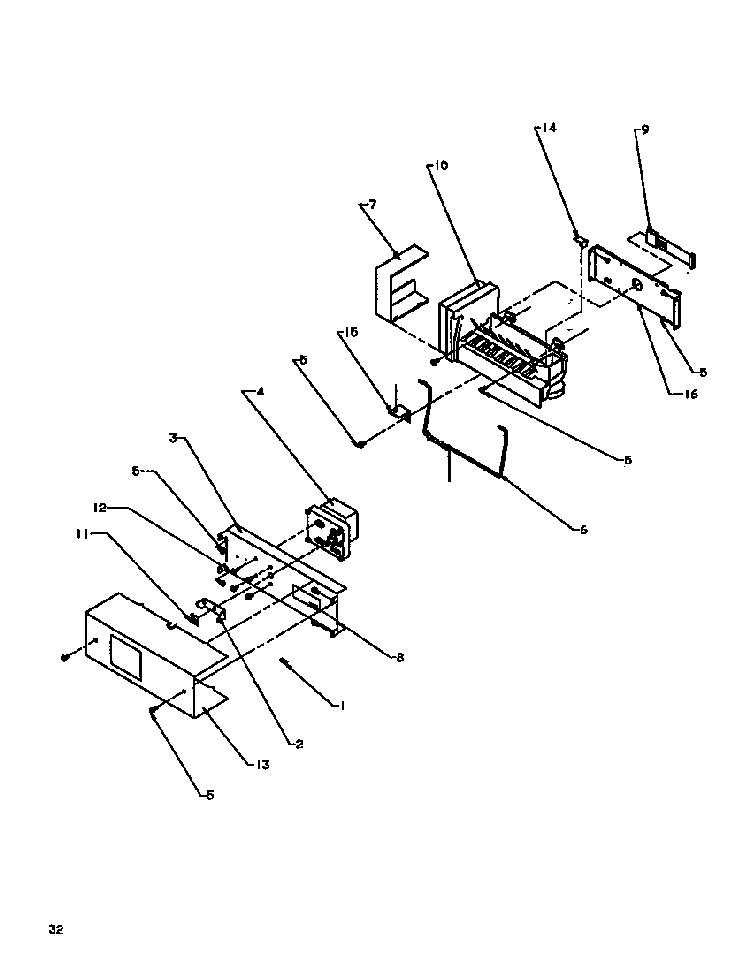 Icemaker Diagram and Parts List for SXD19NL-P1168802WL  Amana Refrigerator