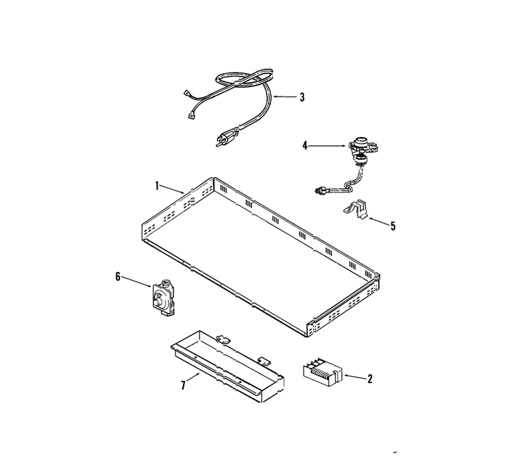Burner Box Diagram and Parts List for JGC  Jenn-Air Cooktop