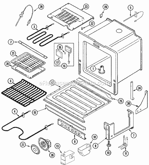 OVEN / BASE Diagram and Parts List for JDS9860AAP  Jenn-Air Range