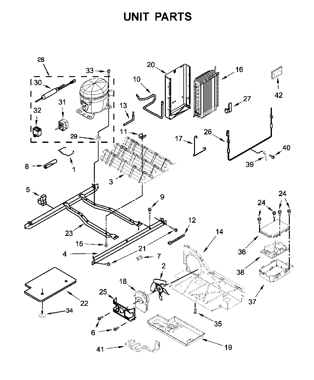 Unit parts Diagram and Parts List for MSS25C4MGK03  Maytag Refrigerator