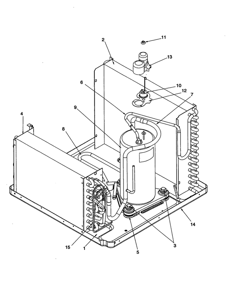 Compressor Assembly Diagram and Parts List for RC05890A1D REV A Amana Air Conditioner
