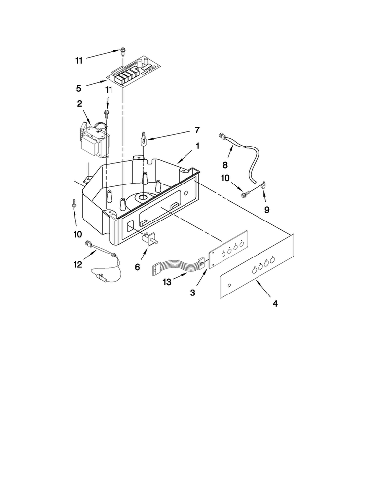 Control Panel Parts Diagram and Parts List for JIM158XXCX1  Jenn-Air Ice Maker