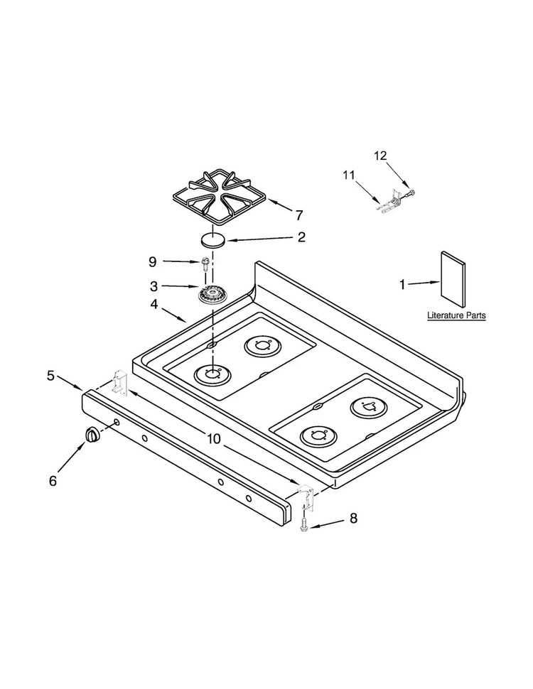 Cooktop Parts Diagram and Parts List for AGR5630BDB1  Amana Range